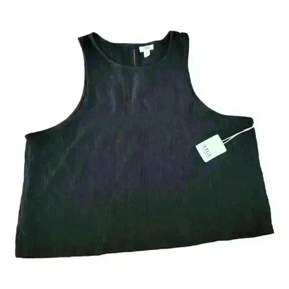 ☆ A.N.A Black Guaze Cotton Keyhole Sleeveless Crop Top Size XXL.. 3/$30 - Picture 1 of 5